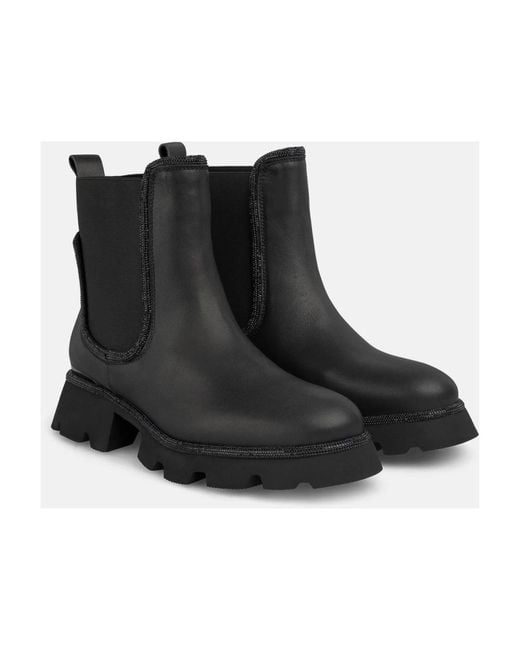 Alma En Pena. Black Rhinestone Track Bootie