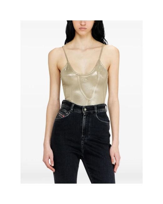 DIESEL Natural T-Imyny Shiny Jersey Bodysuit