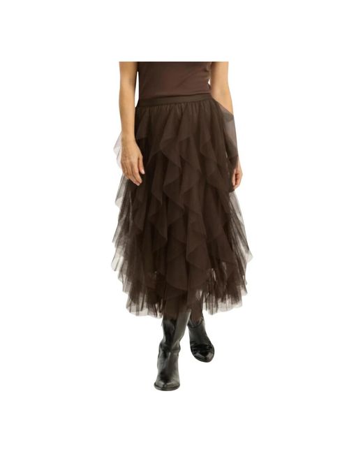 iN FRONT Midi Skirts in het Brown