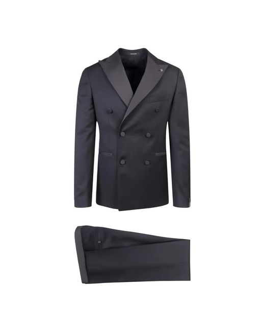 Tagliatore Blue Double Breasted Suits for men