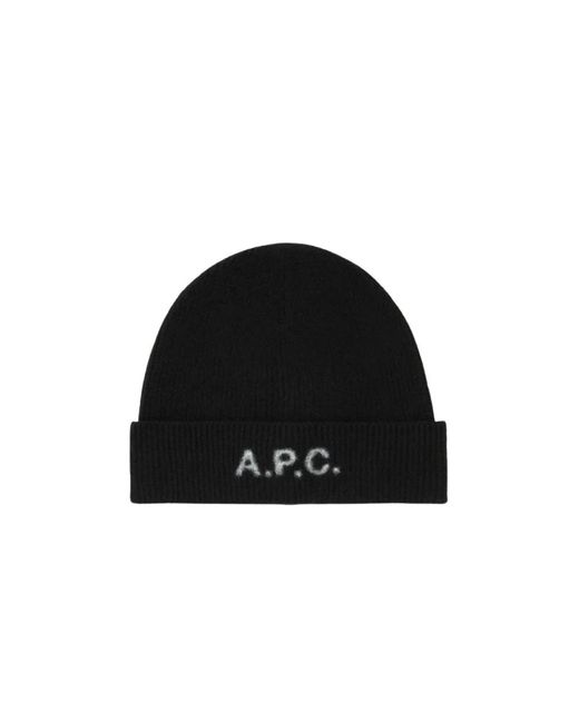 A.P.C. Accessoires ,Zwart ,Wol Harry Bonnet in het Black