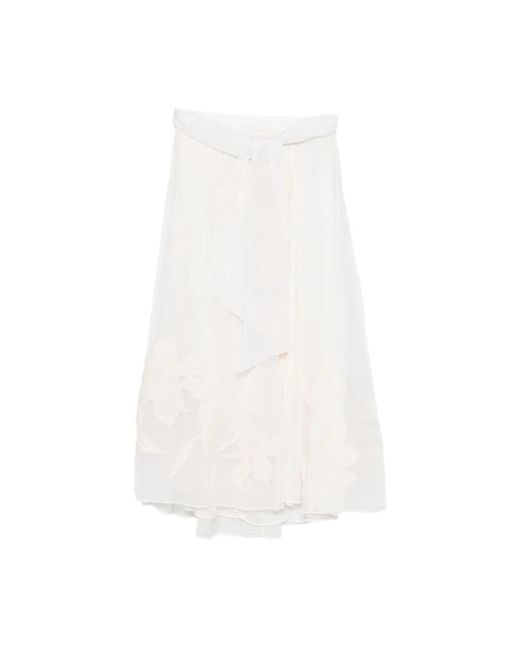 Forte_forte White Midi Skirts