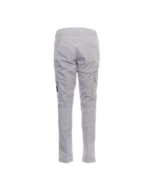 Trousers > slim-fit trousers Stone Island pour homme en coloris Gray