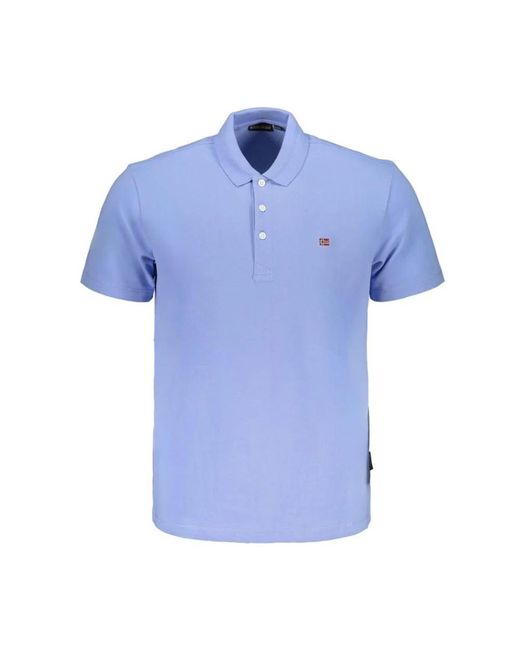 Napapijri Besticktes polo-shirt aus premium-baumwolle in Blue für Herren
