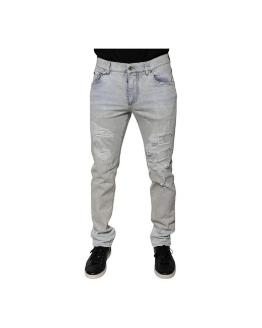 Dolce & Gabbana Gray Slim Fit Jeans for men