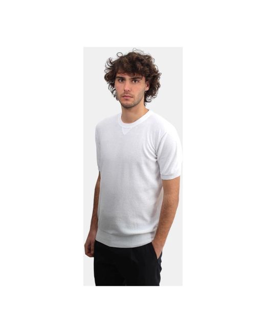 Kangra Weißes chenille-rippshirt in White für Herren