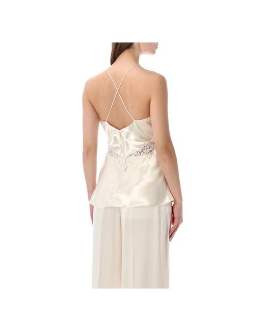 Alberta Ferretti Natural Sleeveless Tops