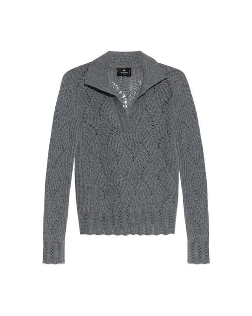 Etro Gray Cashmere Knitwear