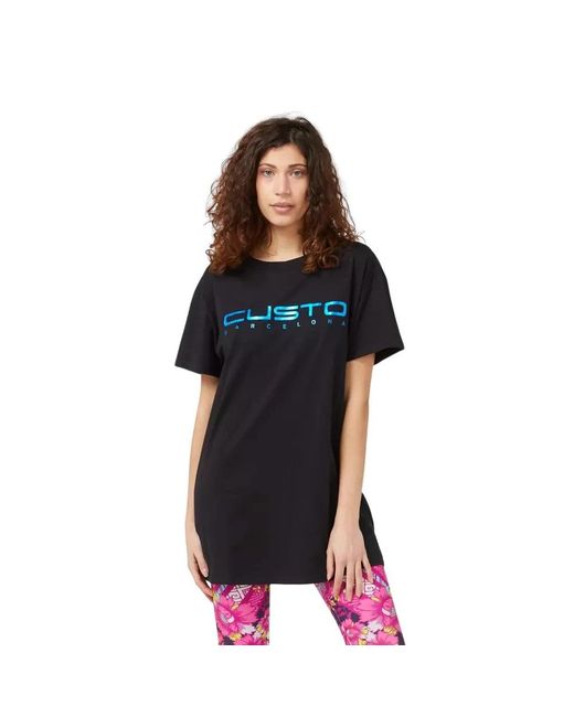 Custoline Tops ,Blauw ,Katoen Oversized T-Shirt in het Black