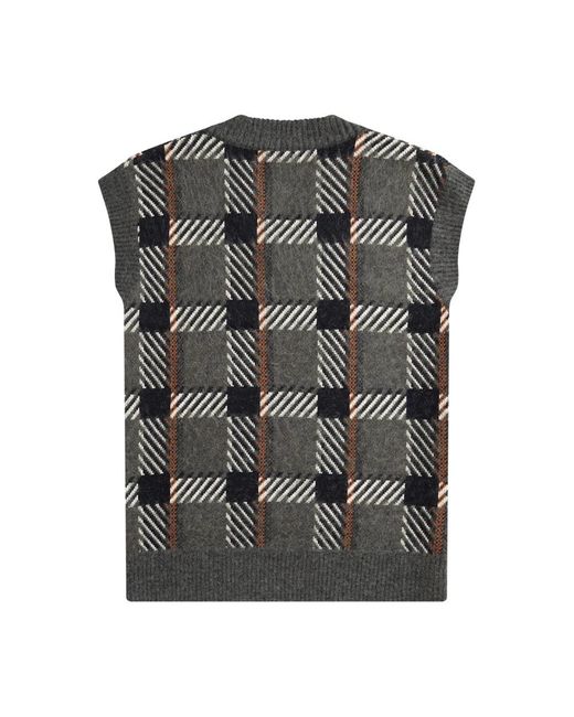 Fred Perry Gray Sleeveless Knitwear for men
