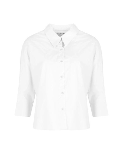 Silvian Heach Overhemden ,Wit ,Katoen Button-Up Blouse in het White