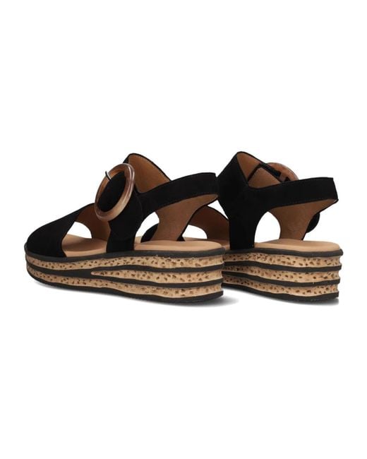 Gabor Black Schwarze sandale 550.2 stilvoller komfort