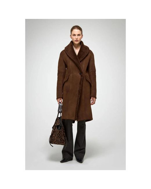 V.sp Murielle Shearling Jas in het Brown