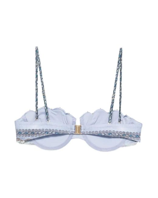 Zimmermann Badmode ,Veelkleurig ,Nylon Wanderlust Scallop Balconette in het Blue