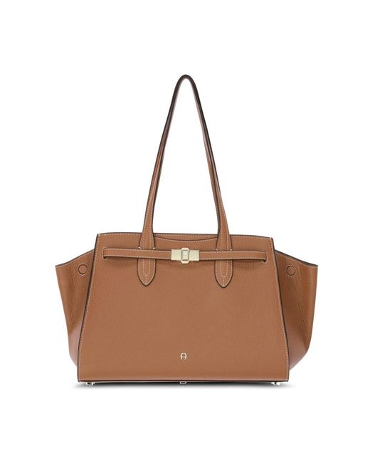 Aigner Brown Elegante leder shopper tasche