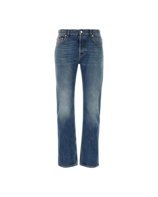 McQueen Blue Straight Fit Jeans for men