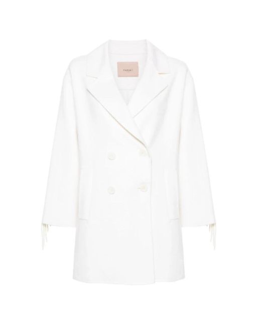 Twin Set White Double-Breasted Coats