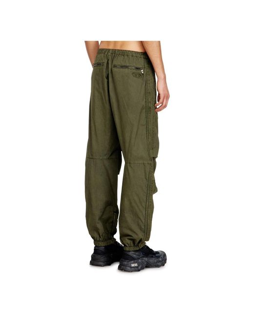 DIESEL Green Tapered Trousers for men