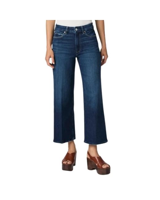 PAIGE Blue Weite Bein High Waist Jeans