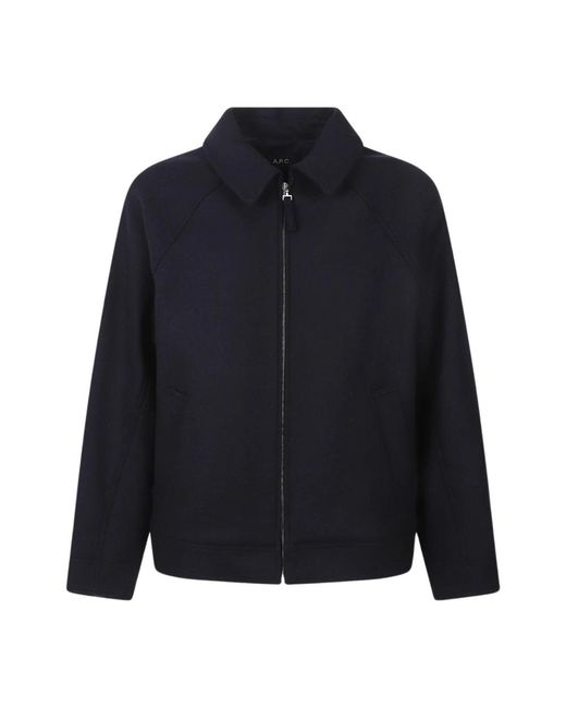 A.P.C. Jassen ,Blauw ,Wol Blouson Chase in het Blue voor heren