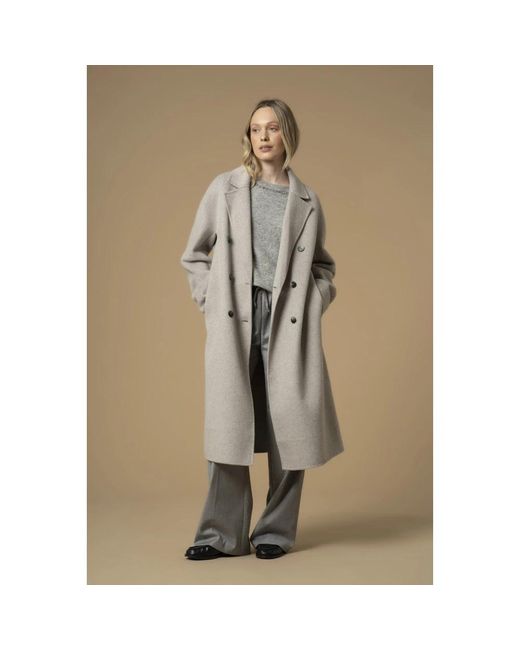Kocca Gray Double-Breasted Coats