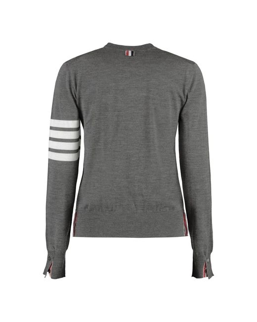 Thom Browne Gray Round-Neck Knitwear