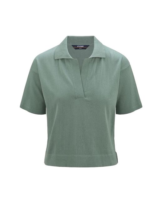 K-Way Green Grünes polo shirt kurze ärmel