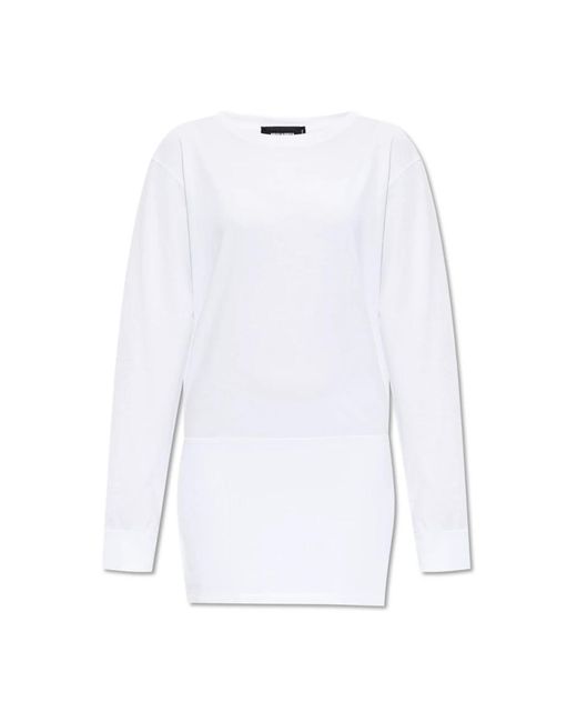 DSquared² Kleedjes ,Wit ,Katoen Jurk Met Print in het White