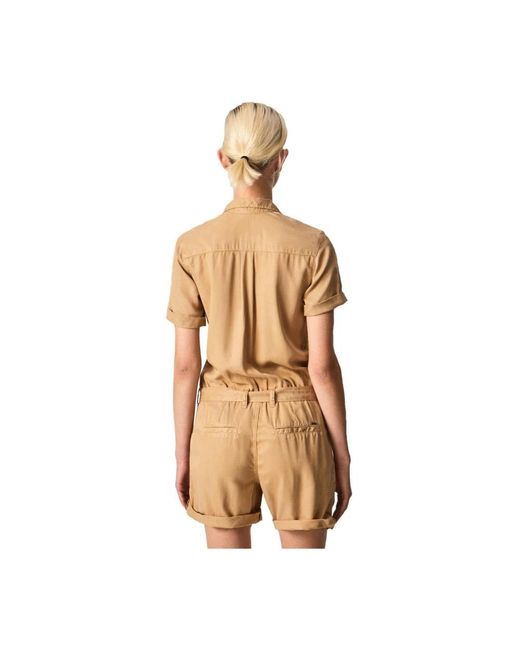 Pepe Jeans Jumpsuits & Playsuits ,Mono Korte Safaristes in het Brown