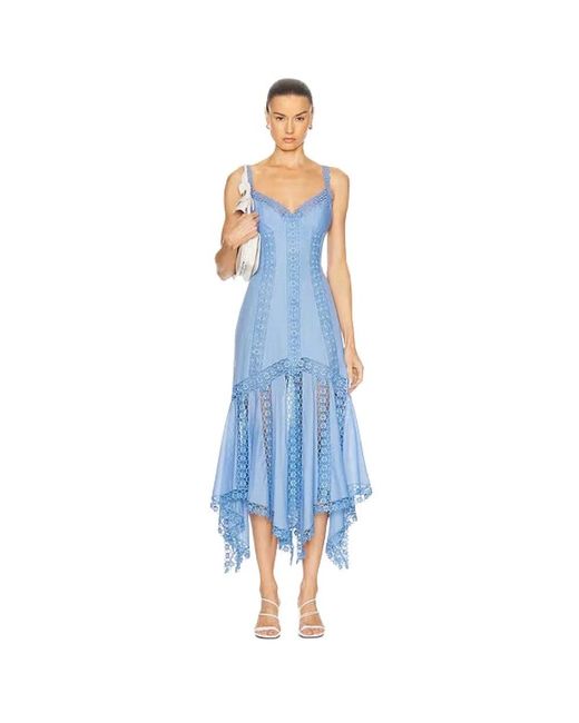 Charo Ruiz Blue Blossel Long Dress