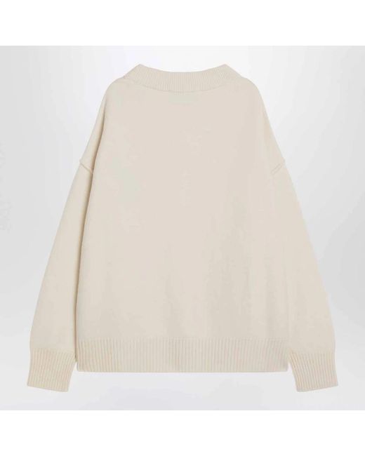 AMI Truien & Vesten ,Wit ,Korte Cardigan Sweaters in het Natural voor heren