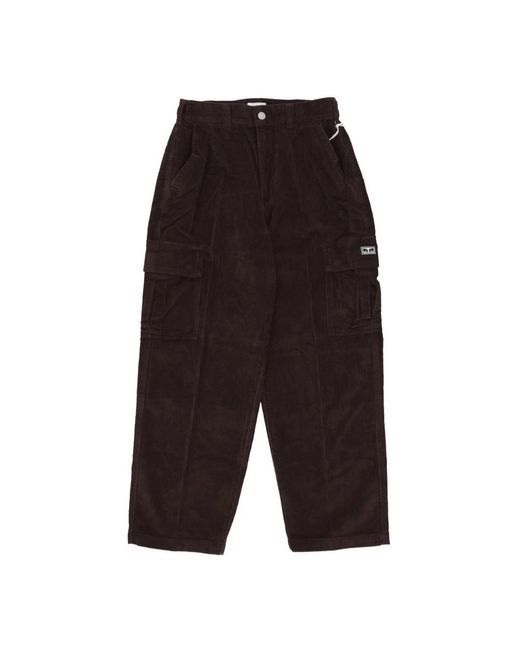 Obey Black Wide Trousers for men