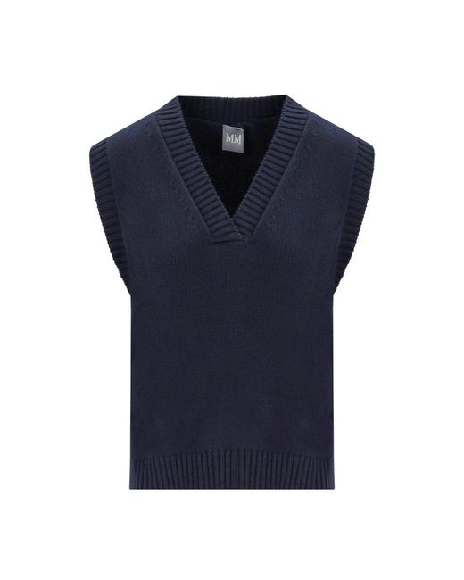 Max Mara Blue V-Neck Knitwear