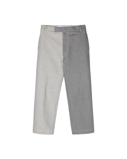 Thom Browne Gray Straight Trousers for men