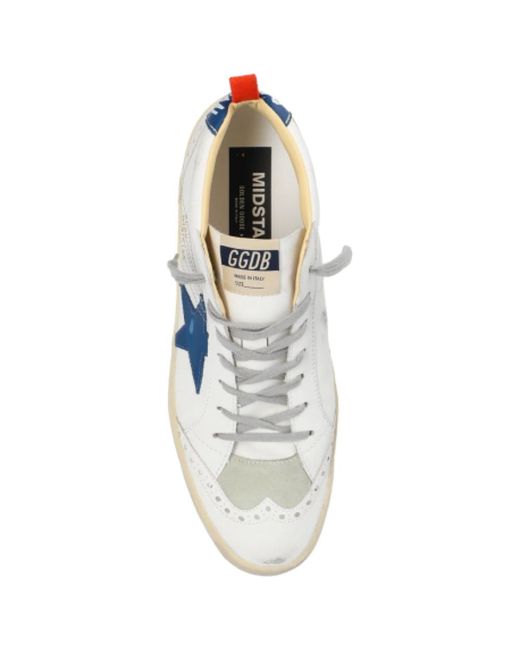 Golden Goose Deluxe Brand Weiß/grau mid star wildleder sneakers in Blue für Herren