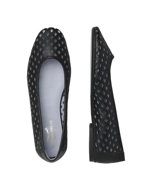 Voile Blanche Black Ballerina Shoes