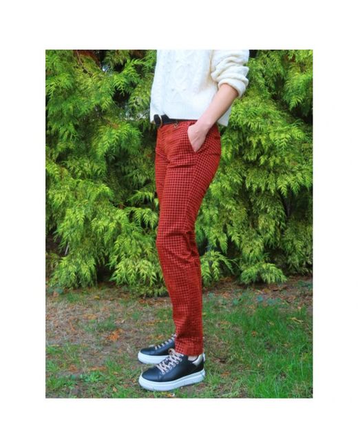 Mason's Red Slim-Fit Trousers