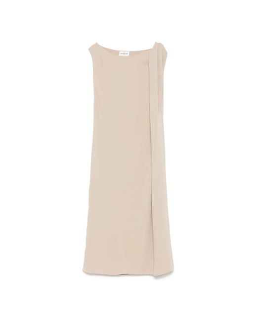 P.A.R.O.S.H. Kleedjes ,Neutrale Toon Elegante Jurk in het Natural