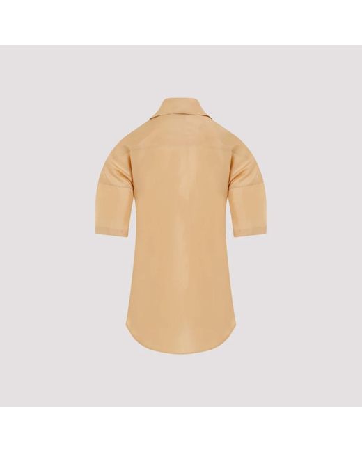 Lemaire Natural Kurzarm anliegendes shirt mit schal