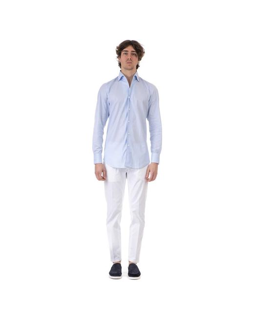 Finamore 1925 Blue Casual Shirts for men