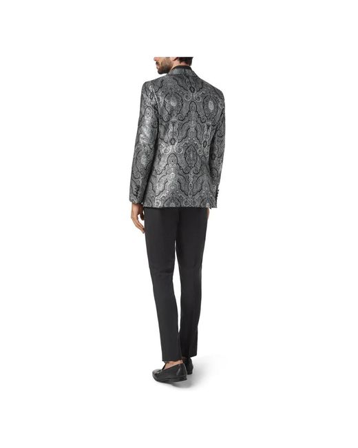 Billionaire Jassen ,Grijs ,Polyester Blazer Super Slim Fit Paisley in het Black voor heren