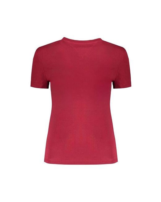 Tommy Hilfiger Rode Katoenen T-Shirt Met Logoprint in het Red