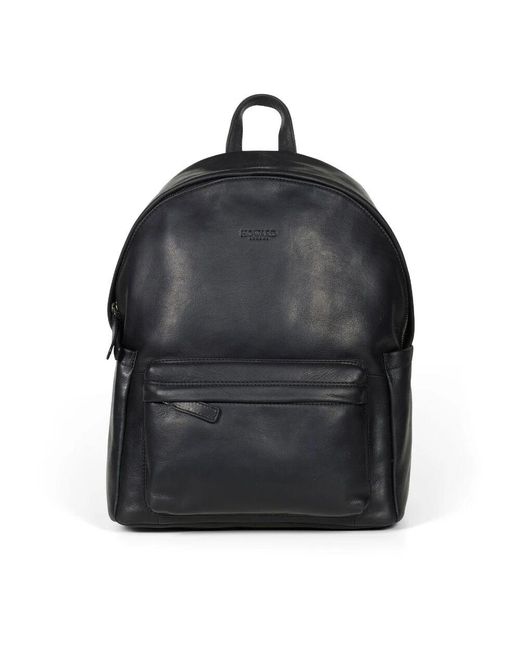 Howard London Schwarzer Leder-Freizeitrucksack in Black für Herren