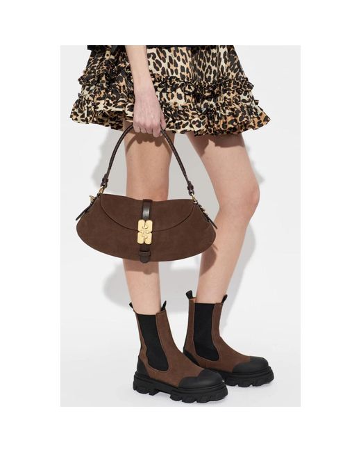 Ganni Brown Shoulder Bags