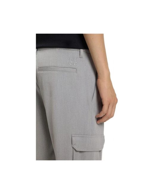HUGO Gray Slim-Fit Trousers for men