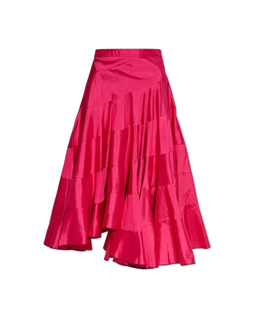 Tory Burch Rokken ,Roze ,Zijden Rok Met Asymmetrische Snit in het Pink
