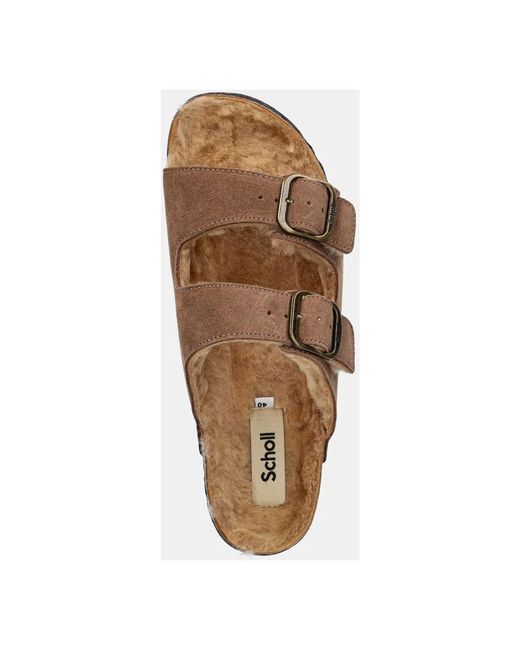 Sliders Scholl en coloris Brown