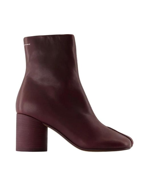 MM6 by Maison Martin Margiela Purple Burgund Leder Stiefeletten