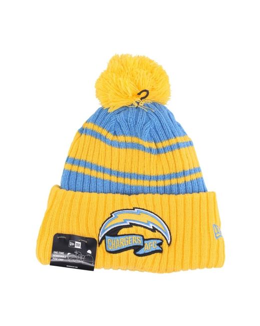KTZ Accessoires ,Veelkleurig ,Nfl Los Angeles Chargers Pom Pom Beanie in het Yellow voor heren
