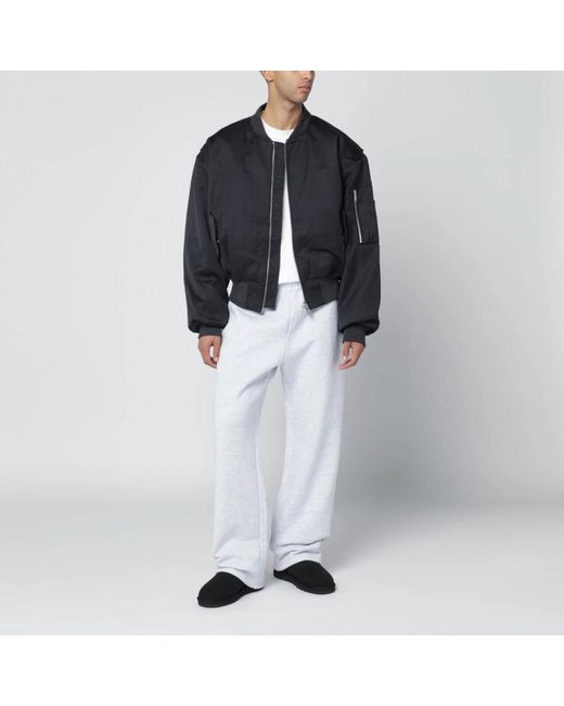 Entire studios Jassen ,Grijs ,Wol Cropped Broad Bomber in het Black voor heren